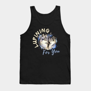 Lupining for you design with light text with wolf couple (MD23QU001d) Tank Top